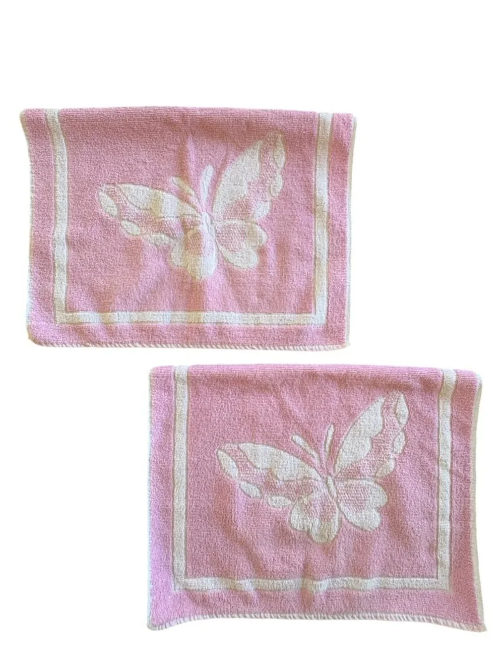 Vintage Butterfly Hand Towels Set Of Two Fieldcrest